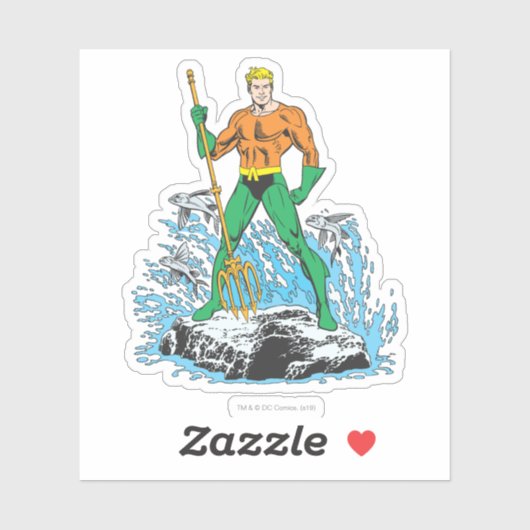 Aquaman Stands met Pitchfork Sticker (Vel)