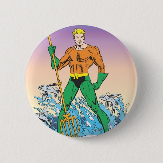 Aquaman-strengen met Spear Ronde Button 5,7 Cm (Voorkant)