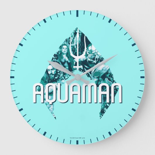 Aquaman | Symbool voor orin, Mera, Orm en Zwarte M Grote Klok (Voorkant)