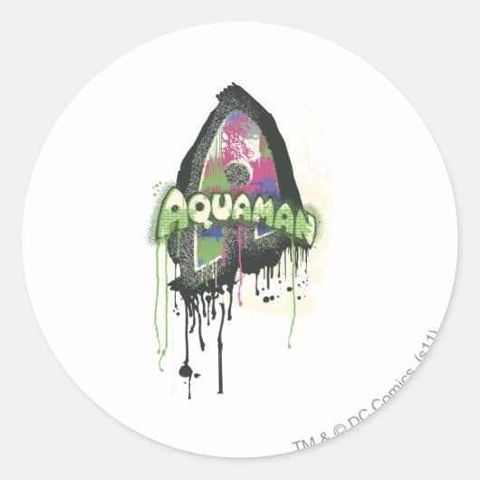 Aquaman - Twisted Innocence Letter Ronde Sticker (Voorkant)