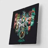 Aquaman | "Unite the Kingdoms Atlanteans Graphic" Vierkante Klok (Hoek)