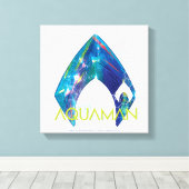 Aquaman | Verworpen Logo van Aquaman Canvas Afdruk (Insitu (Houten vloer))
