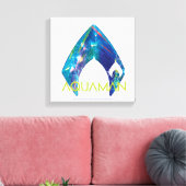 Aquaman | Verworpen Logo van Aquaman Canvas Afdruk (Insitu (Woonkamer))