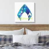 Aquaman | Verworpen Logo van Aquaman Canvas Afdruk (Insitu (Slaapkamer))