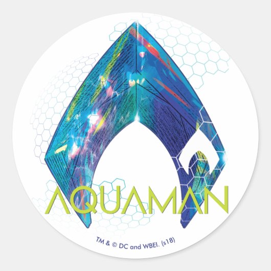 Aquaman | Verworpen Logo van Aquaman Ronde Sticker (Voorkant)