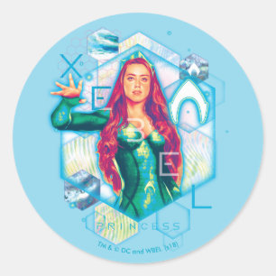 Aquaman   Xebel Princess Mera Hexagonal Graphic Ronde Sticker