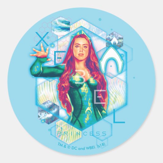Aquaman | Xebel Princess Mera Hexagonal Graphic Ronde Sticker (Voorkant)
