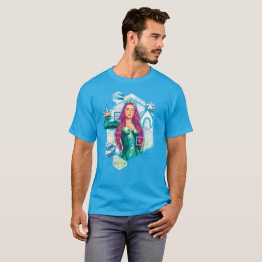 Aquaman | Xebel Princess Mera Hexagonal Graphic T-shirt (Voorkant volledig)
