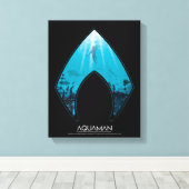 Aquaman | Zie door Aquaman Logo Ocean Graphic Canvas Afdruk (Insitu (Houten vloer))