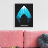 Aquaman | Zie door Aquaman Logo Ocean Graphic Canvas Afdruk (Insitu (Woonkamer))