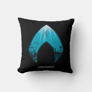 Aquaman   Zie door Aquaman Logo Ocean Graphic Kussen