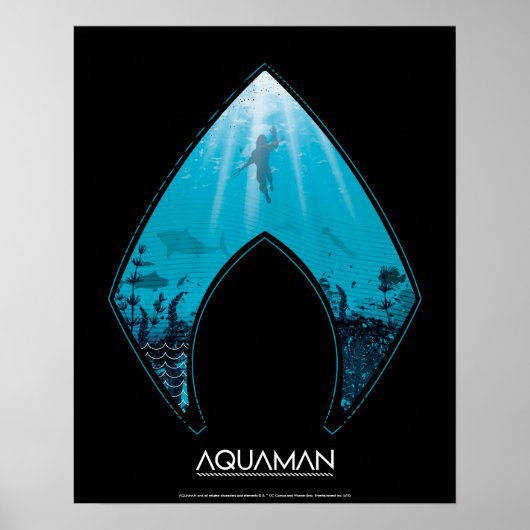 Aquaman | Zie door Aquaman Logo Ocean Graphic Poster (Voorkant)