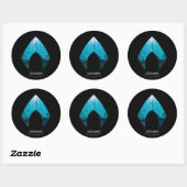Aquaman | Zie door Aquaman Logo Ocean Graphic Ronde Sticker (Vel)