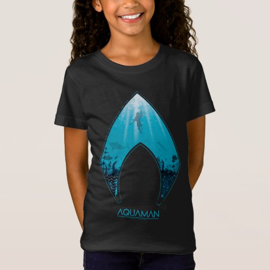 Aquaman | Zie door Aquaman Logo Ocean Graphic T-shirt (Voorkant)