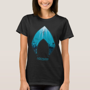 Aquaman   Zie door Aquaman Logo Ocean Graphic T-shirt