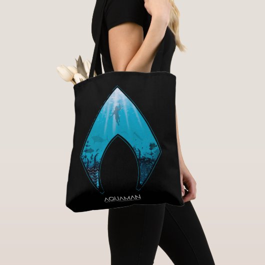 Aquaman | Zie door Aquaman Logo Ocean Graphic Tote Bag (Dichtbij)