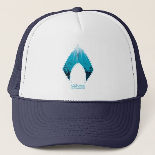 Aquaman | Zie door Aquaman Logo Ocean Graphic Trucker Pet (Voorkant)