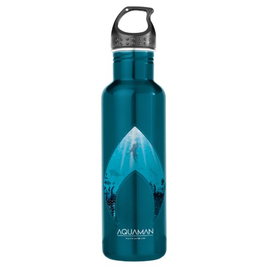 Aquaman | Zie door Aquaman Logo Ocean Graphic Waterfles (Voorkant)