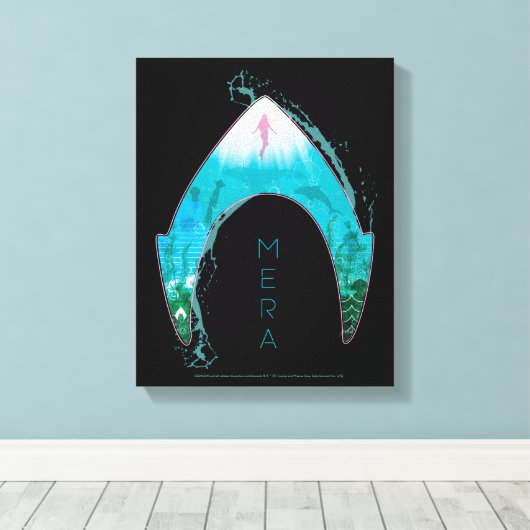 Aquaman | Zie door middel van Mera-symbool Ocean G Canvas Afdruk (Insitu (Houten vloer))