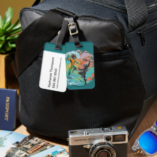 Aquaman & Zwarte Manta getijgolf Bagagelabel