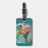 Aquaman & Zwarte Manta getijgolf Bagagelabel (Voorkant verticaal)