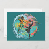 Aquaman & Zwarte Manta getijgolf Briefkaart (Voorkant / Achterkant)