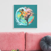 Aquaman & Zwarte Manta getijgolf Canvas Afdruk (Insitu (Woonkamer))