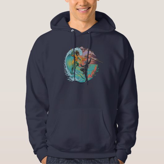 Aquaman & Zwarte Manta getijgolf Hoodie (Voorkant)