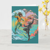 Aquaman & Zwarte Manta getijgolf Kaart (Gele Bloem)