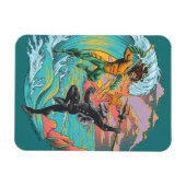 Aquaman & Zwarte Manta getijgolf Magneet (Horizontaal)