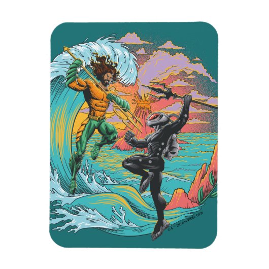 Aquaman & Zwarte Manta getijgolf Magneet (Verticaal)