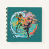 Aquaman & Zwarte Manta getijgolf Notitieboek (Voorkant)