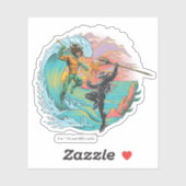 Aquaman & Zwarte Manta getijgolf Sticker (Vel)