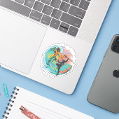 Aquaman & Zwarte Manta getijgolf Sticker (Laptop met iPhone)