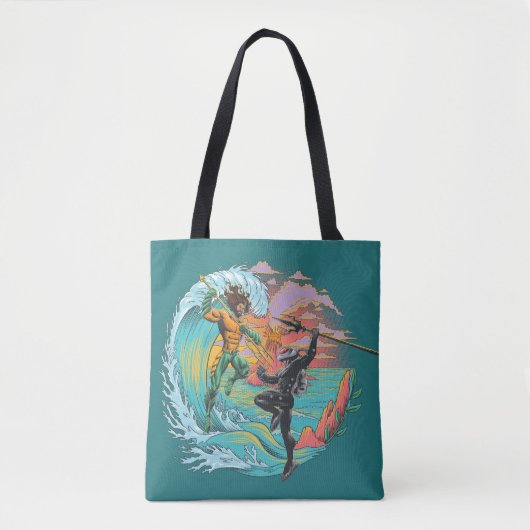 Aquaman & Zwarte Manta getijgolf Tote Bag (Voorkant)