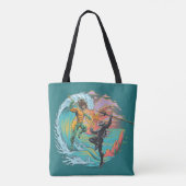 Aquaman & Zwarte Manta getijgolf Tote Bag (Achterkant)