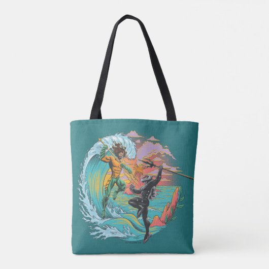 Aquaman & Zwarte Manta getijgolf Tote Bag (Achterkant)