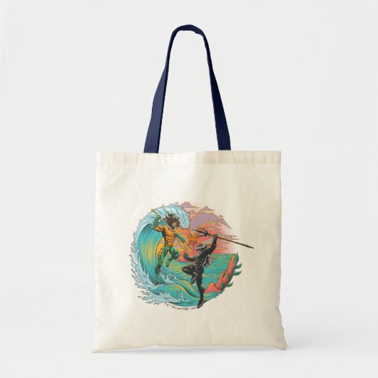 Aquaman & Zwarte Manta getijgolf Tote Bag (Voorkant)