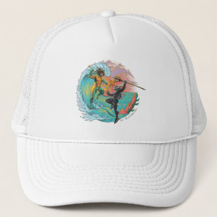 Aquaman & Zwarte Manta getijgolf Trucker Pet