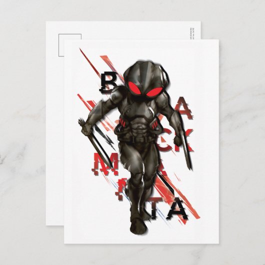 Aquaman | Zwarte Manta Scattered Typography Graphi Briefkaart (Voorkant / Achterkant)