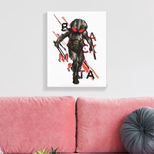 Aquaman | Zwarte Manta Scattered Typography Graphi Canvas Afdruk (Insitu (Woonkamer))