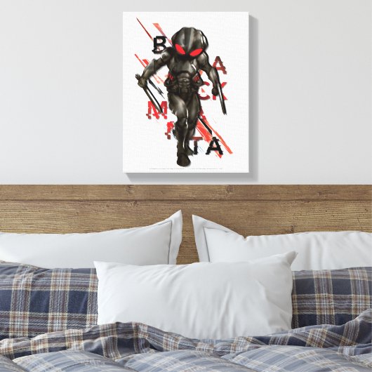 Aquaman | Zwarte Manta Scattered Typography Graphi Canvas Afdruk (Insitu (Slaapkamer))