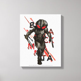 Aquaman | Zwarte Manta Scattered Typography Graphi Canvas Afdruk