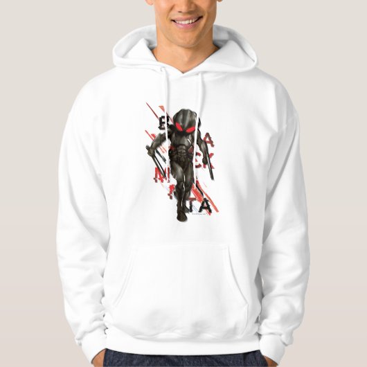 Aquaman | Zwarte Manta Scattered Typography Graphi Hoodie (Voorkant)