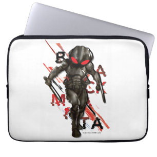 Aquaman   Zwarte Manta Scattered Typography Graphi Laptop Sleeve