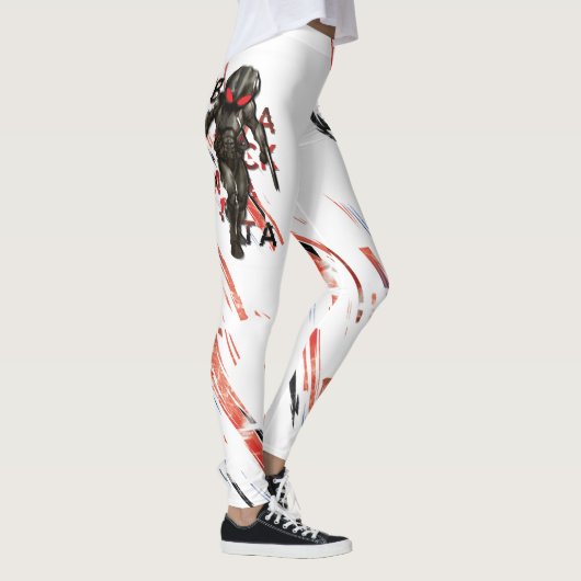 Aquaman | Zwarte Manta Scattered Typography Graphi Leggings (Rechts)