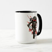 Aquaman | Zwarte Manta Scattered Typography Graphi Mok (Voorkant rechts)