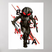 Aquaman | Zwarte Manta Scattered Typography Graphi Poster (Voorkant)