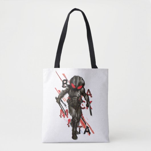 Aquaman | Zwarte Manta Scattered Typography Graphi Tote Bag (Voorkant)