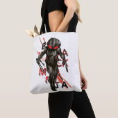 Aquaman | Zwarte Manta Scattered Typography Graphi Tote Bag (Dichtbij)